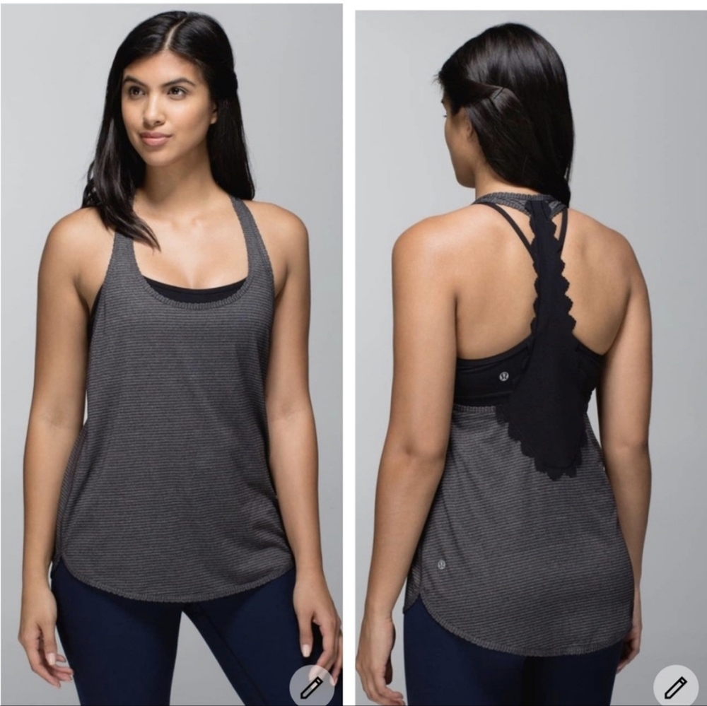Lululemon Athletica Medium? 105 F Singlet Tank Top Scalloped Laser Cut Back